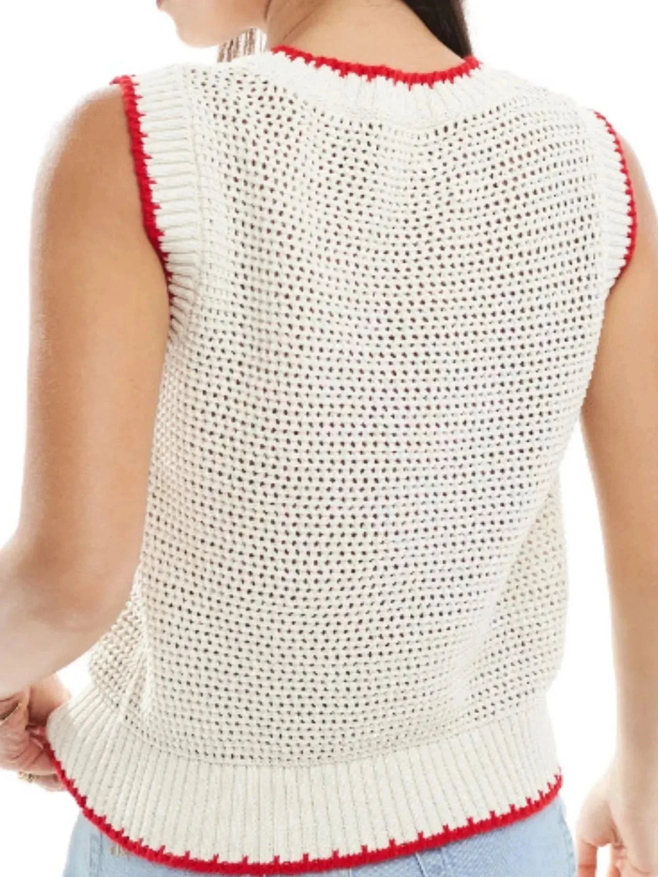 Chili Pepper Crochet Knit Tank Top - VILLA FASHION