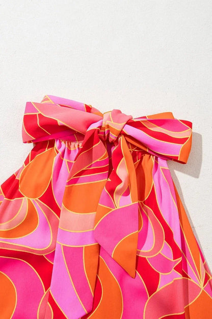 Contrast Grecian Neck Maxi Dress - VILLA FASHION