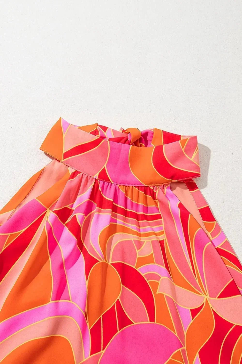 Contrast Grecian Neck Maxi Dress - VILLA FASHION