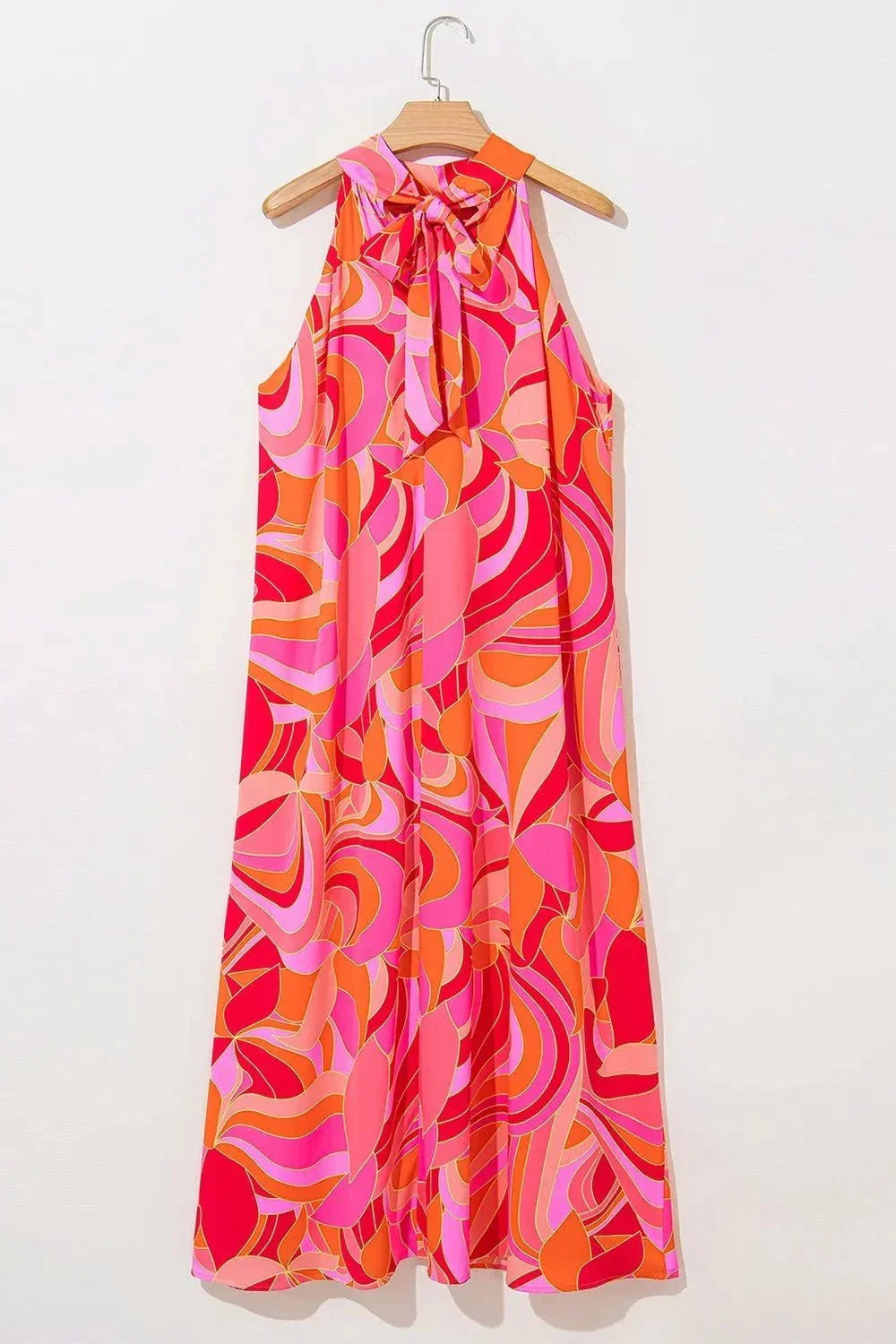 Contrast Grecian Neck Maxi Dress - VILLA FASHION
