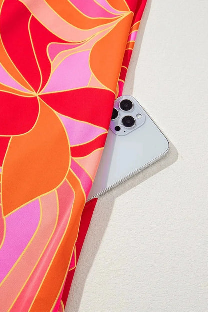 Contrast Grecian Neck Maxi Dress - VILLA FASHION