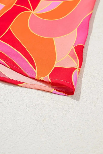 Contrast Grecian Neck Maxi Dress - VILLA FASHION