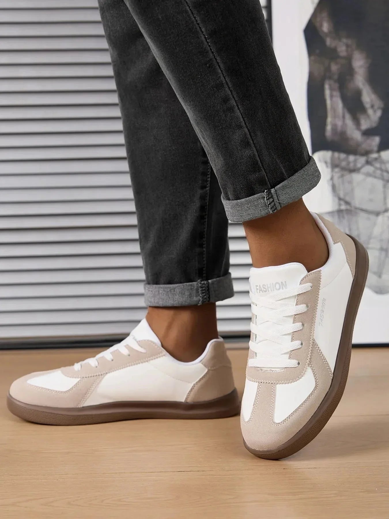 Contrast Lace - Up Casual Sneakers - VILLA FASHION