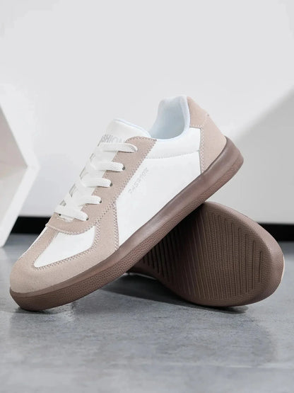 Contrast Lace - Up Casual Sneakers - VILLA FASHION