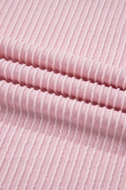 Contrast Round Neck Top and Pants Set - VILLA FASHION