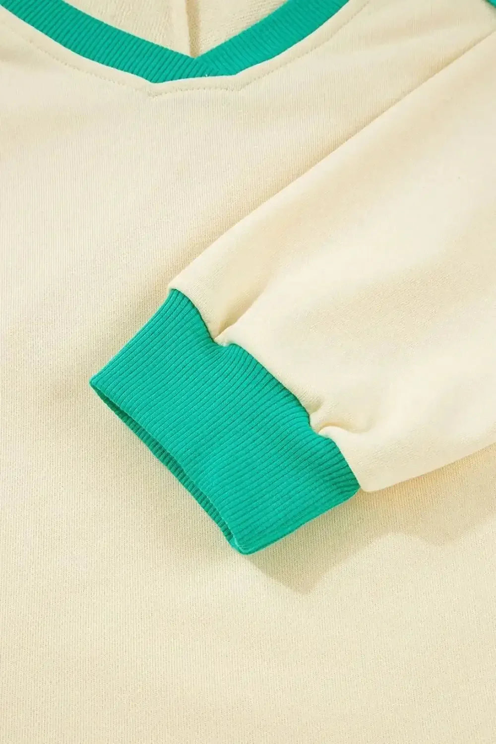 Contrast Round Neck Top and Shorts Set - VILLA FASHION