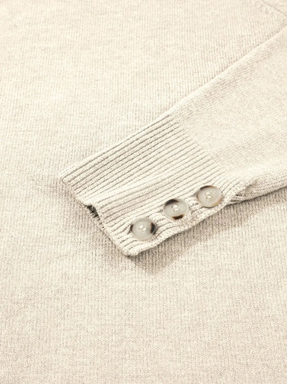 Crew Neck Long Sleeve Sweater - VILLA FASHION