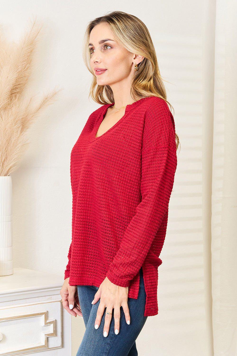 Culture Code Full Size Wide Notch Relax Top - VILLA FASHION
