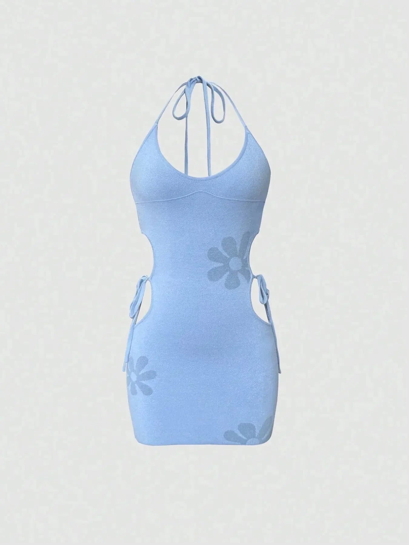 Cutout Halter Neck Mini Dress - VILLA FASHION