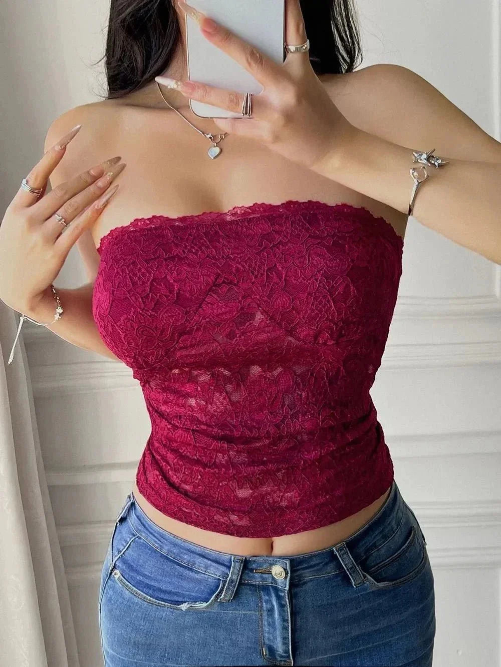 Devine Lace Tube Top - VILLA FASHION