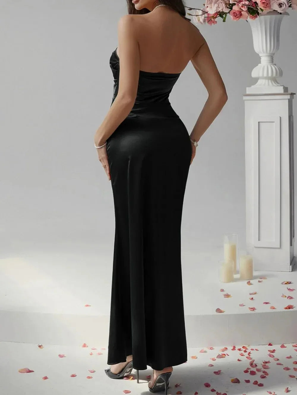 Devine Ruched Tube Maxi Dress - VILLA FASHION
