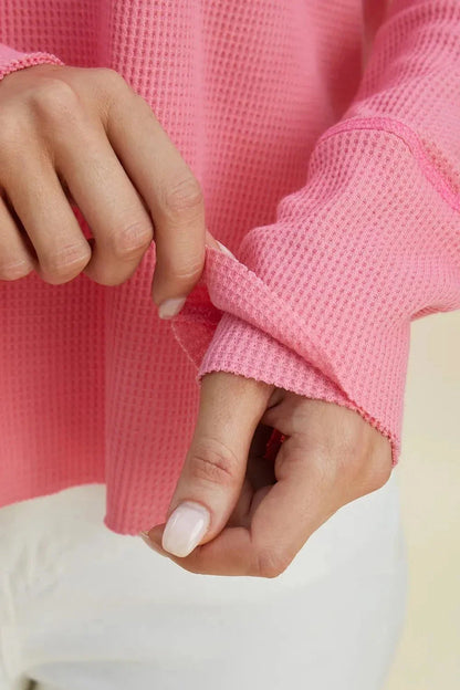 Double Take Full Size High - Low Dropped Shoulder Long Sleeve Hoodie - VILLA FASHION