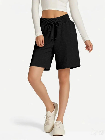 Drawstring Shorts with Pockets - VILLA FASHION