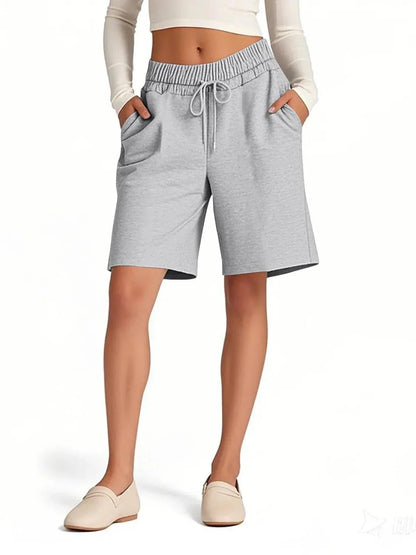 Drawstring Shorts with Pockets - VILLA FASHION
