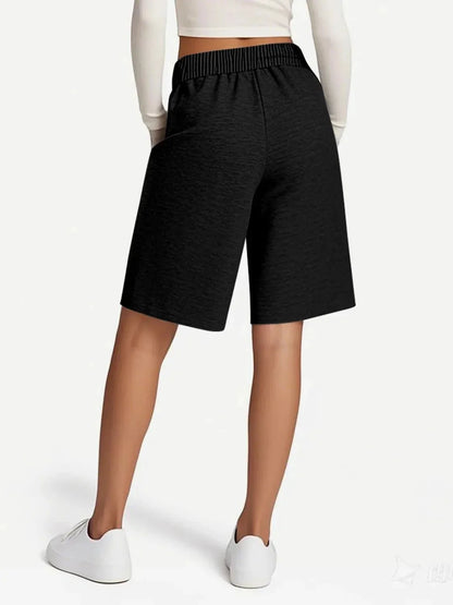 Drawstring Shorts with Pockets - VILLA FASHION