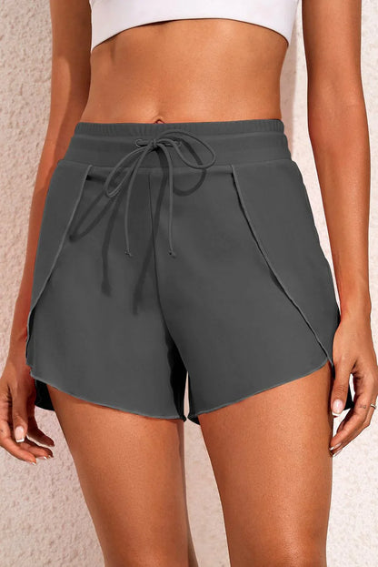 Drawstring Waist Swim Shorts - VILLA FASHION