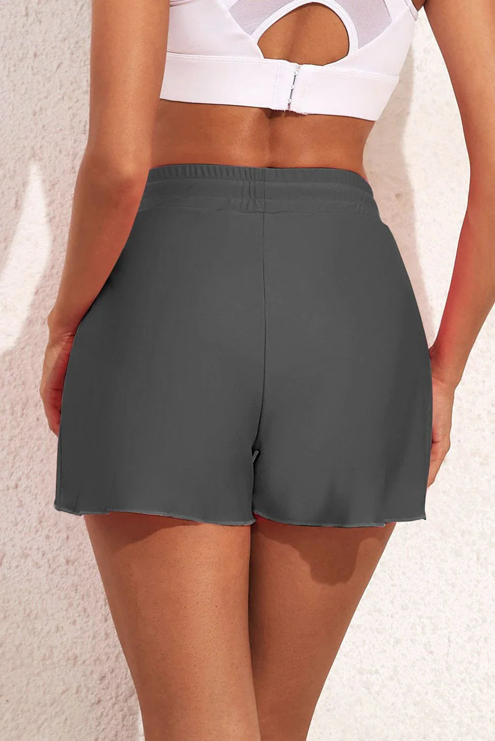 Drawstring Waist Swim Shorts - VILLA FASHION