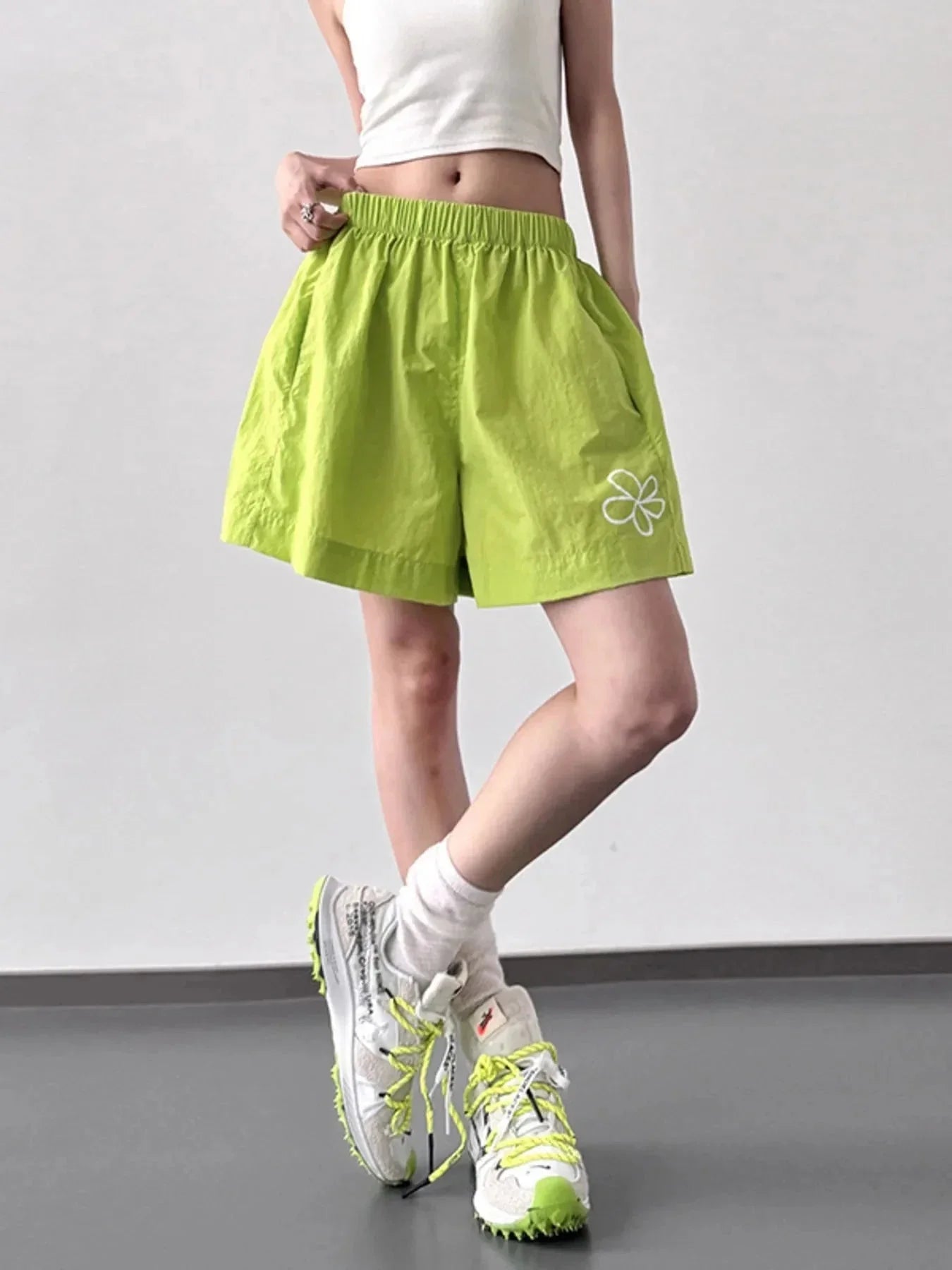 Elastic Waist Shorts - VILLA FASHION