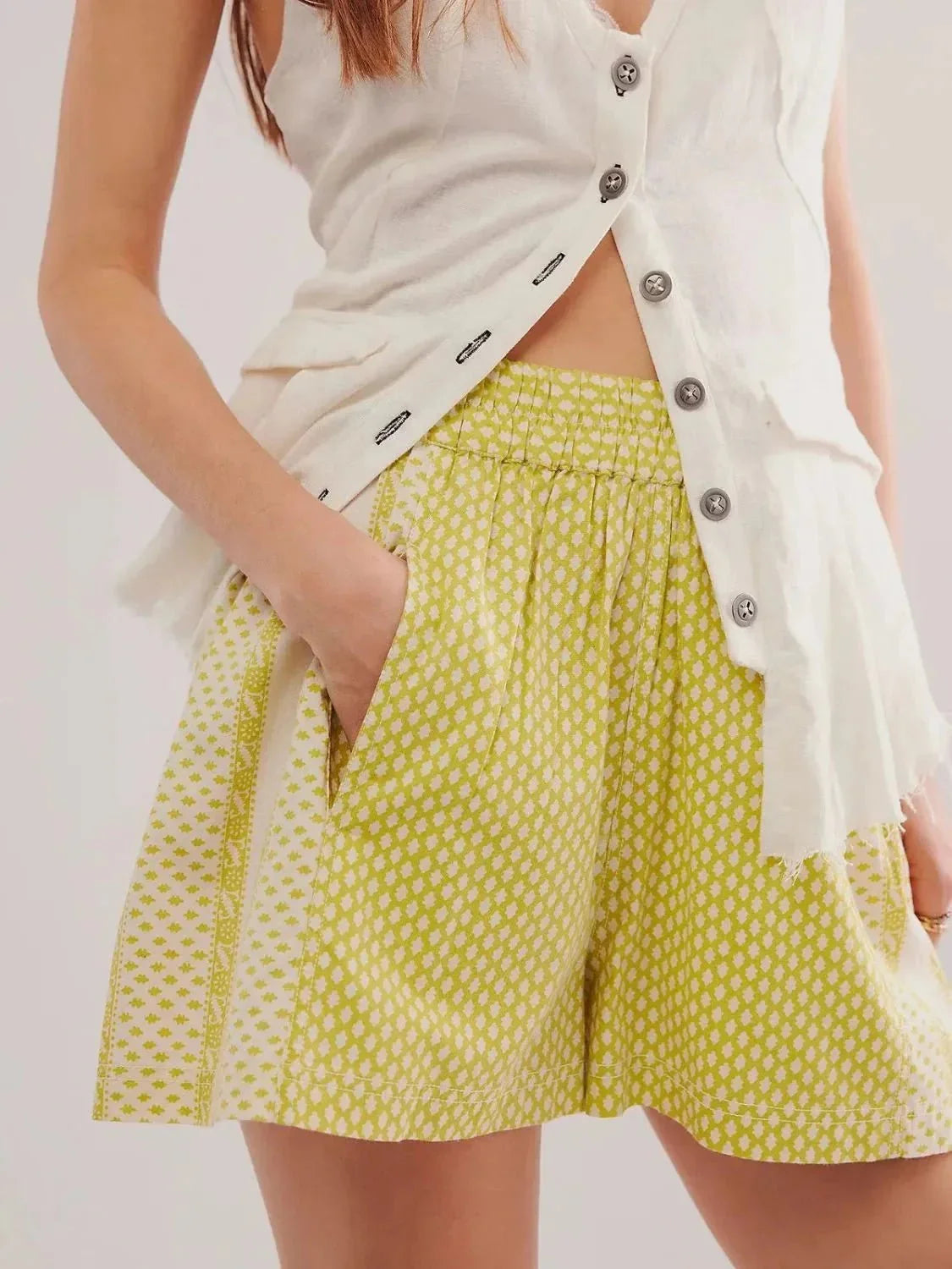 Elastic Waist Shorts - VILLA FASHION