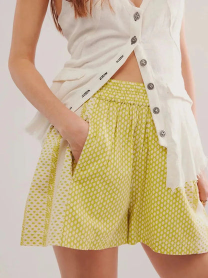 Elastic Waist Shorts - VILLA FASHION