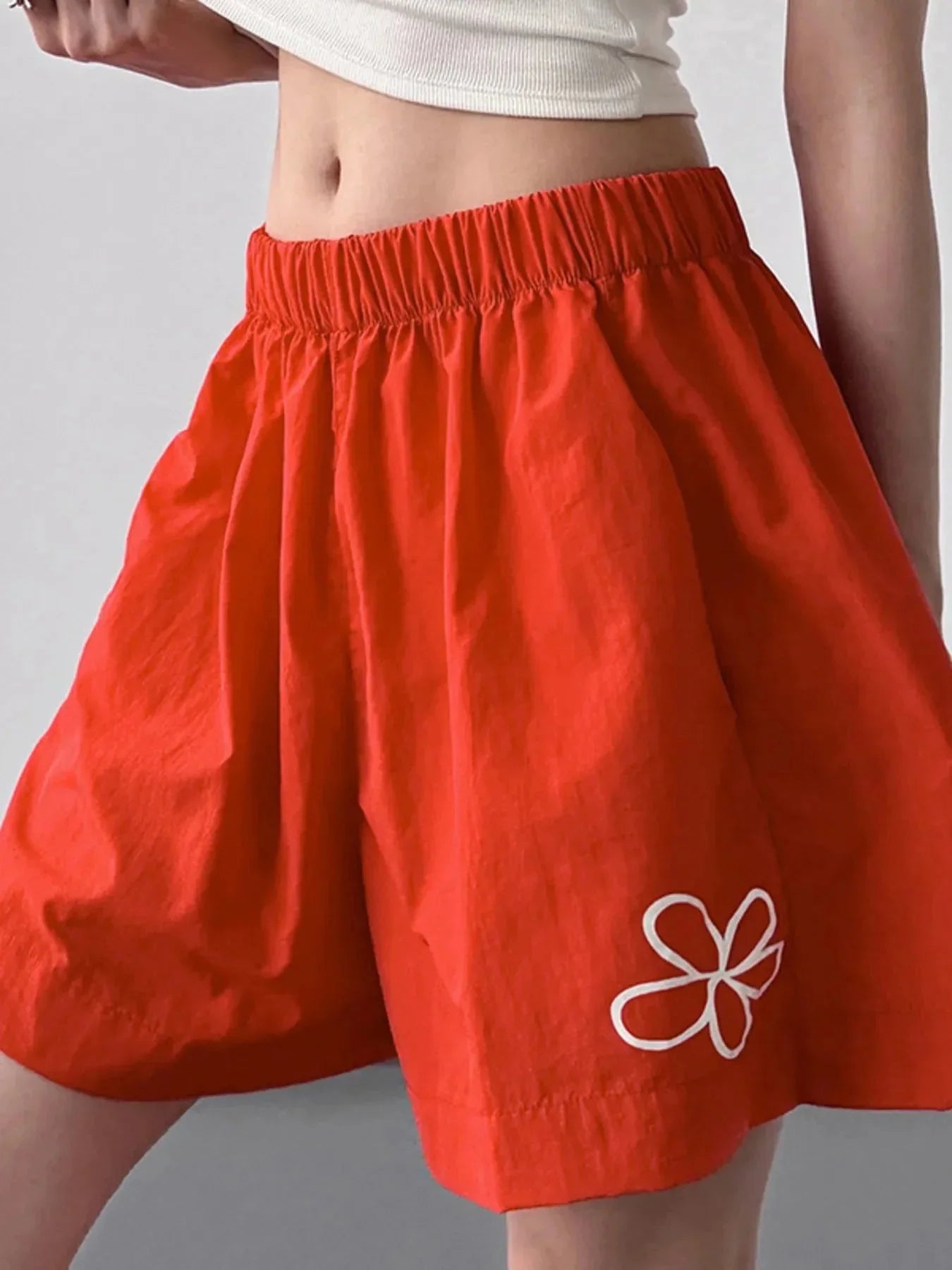 Elastic Waist Shorts - VILLA FASHION