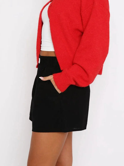 Elastic Waist Shorts - VILLA FASHION