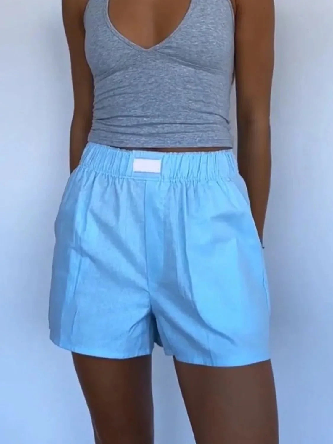 Elastic Waist Shorts - VILLA FASHION