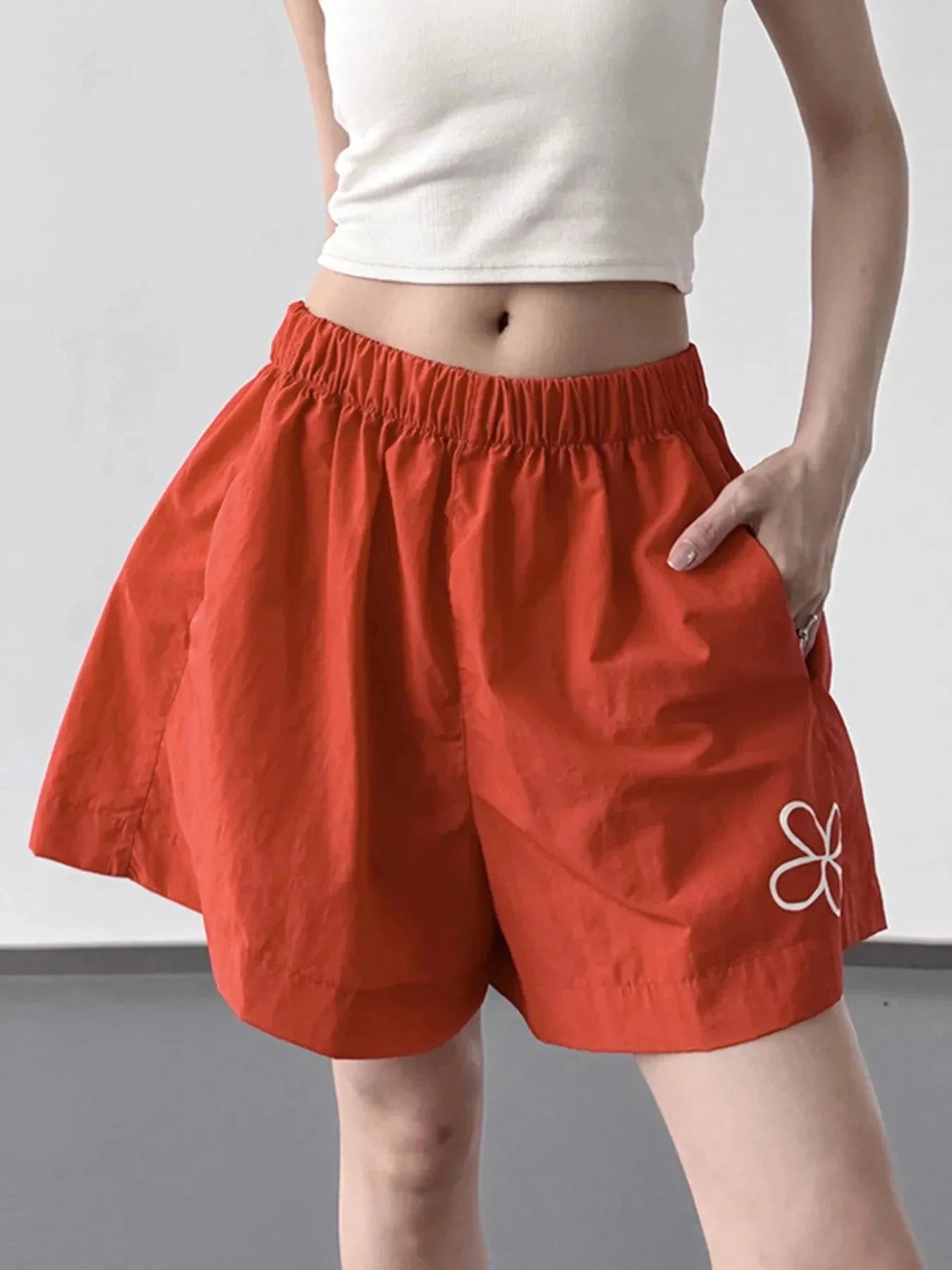 Elastic Waist Shorts - VILLA FASHION