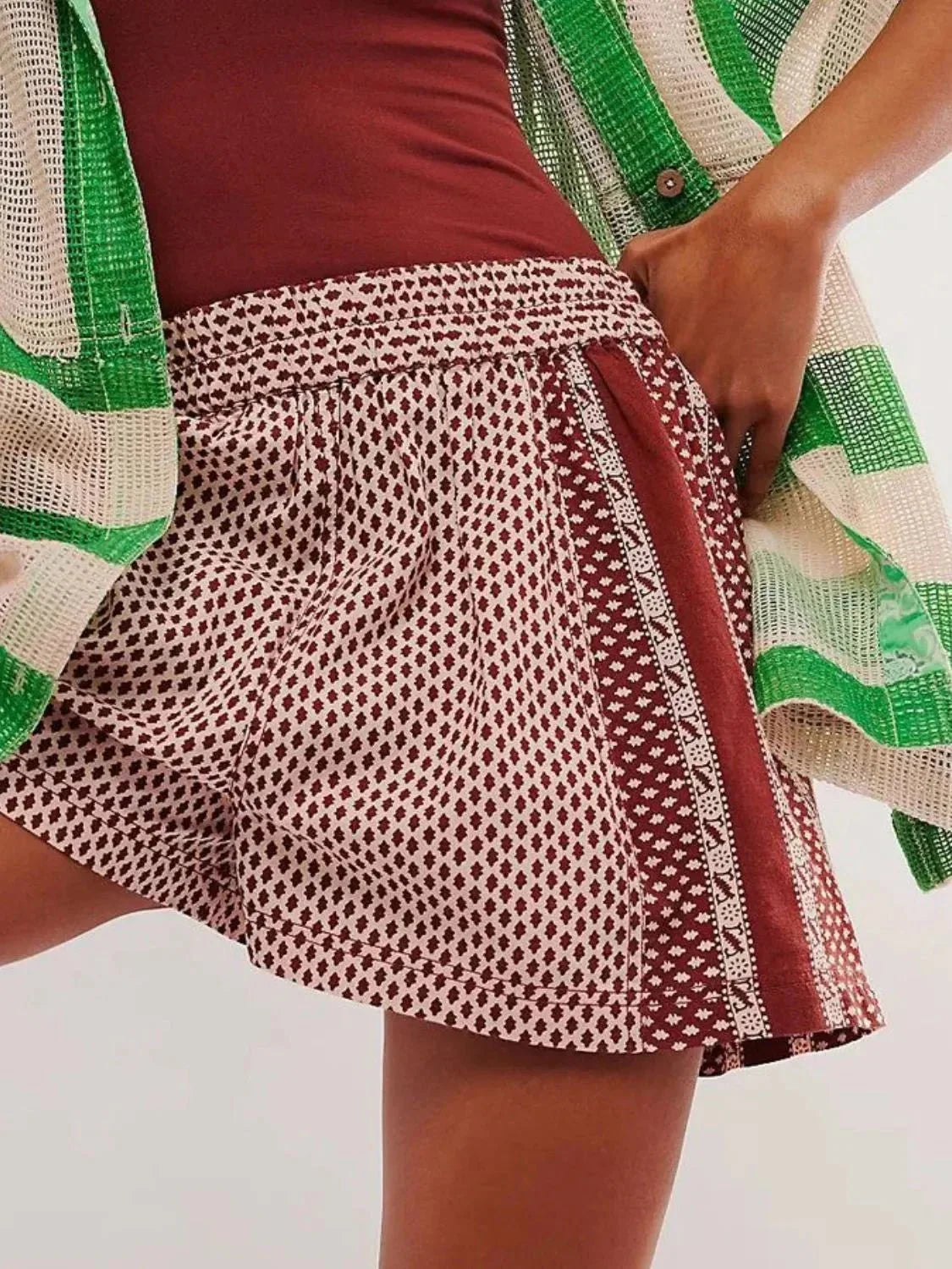 Elastic Waist Shorts - VILLA FASHION