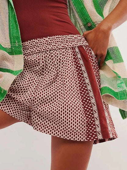 Elastic Waist Shorts - VILLA FASHION