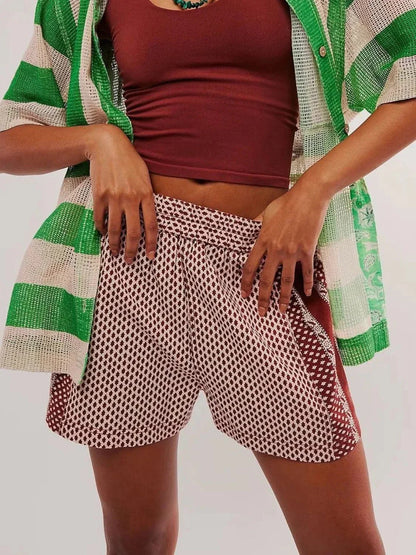 Elastic Waist Shorts - VILLA FASHION