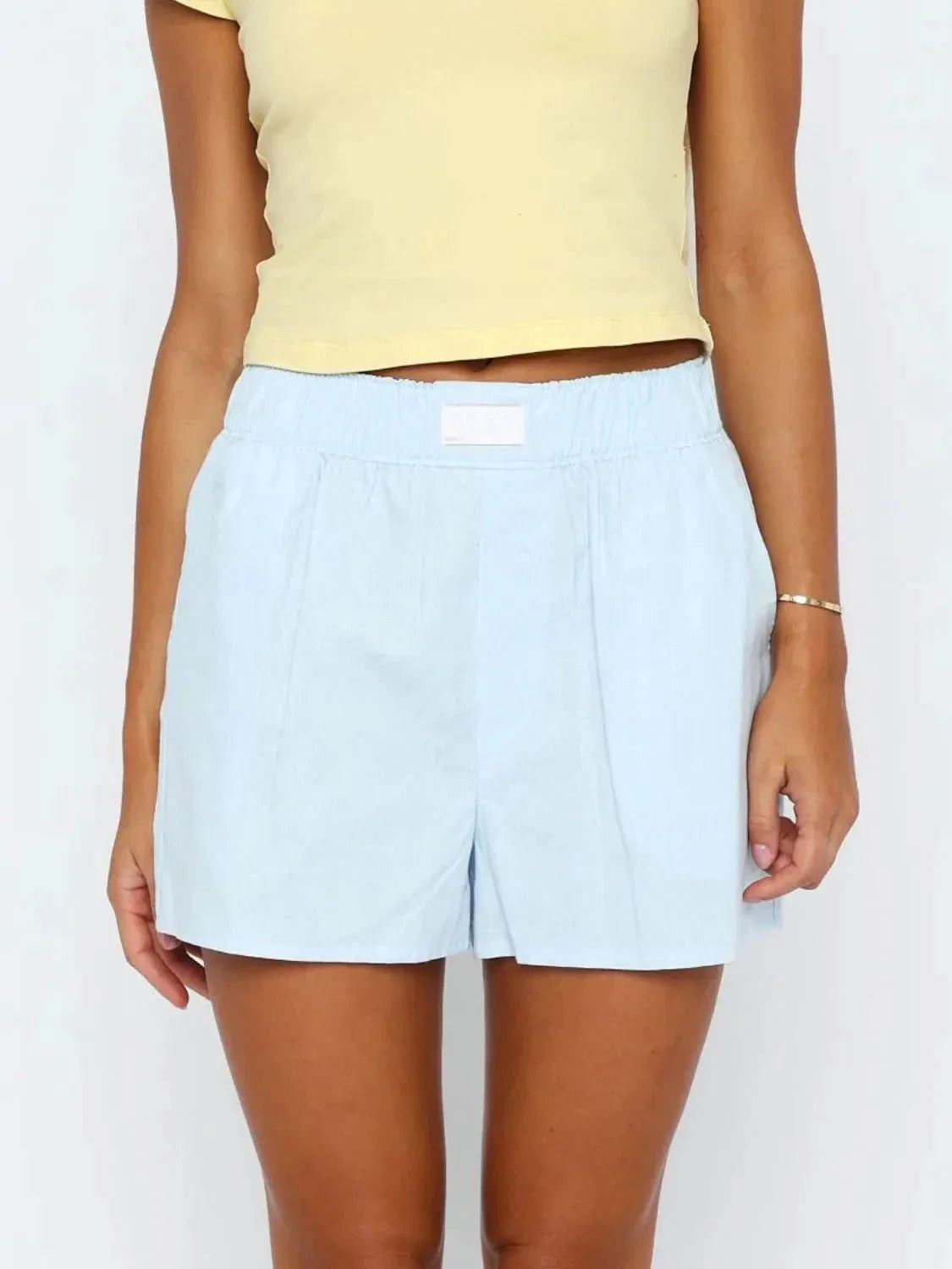 Elastic Waist Shorts - VILLA FASHION