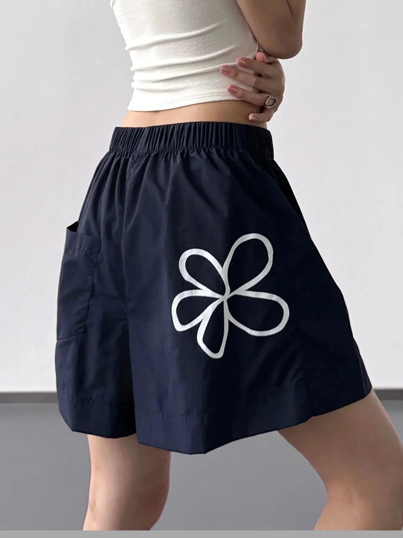 Elastic Waist Shorts - VILLA FASHION