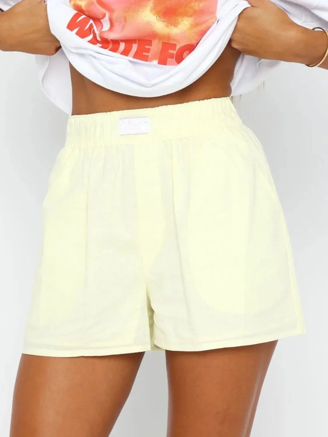 Elastic Waist Shorts - VILLA FASHION