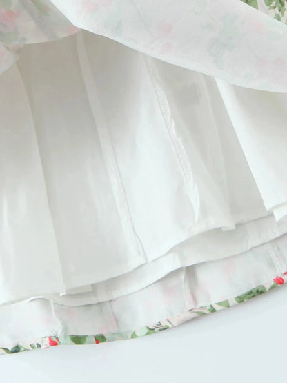 Floral Halter Neck Mini Dress - VILLA FASHION