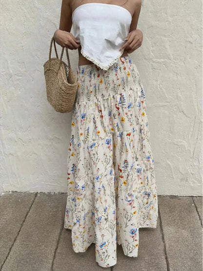 Floral Tiered Maxi Skirt - VILLA FASHION