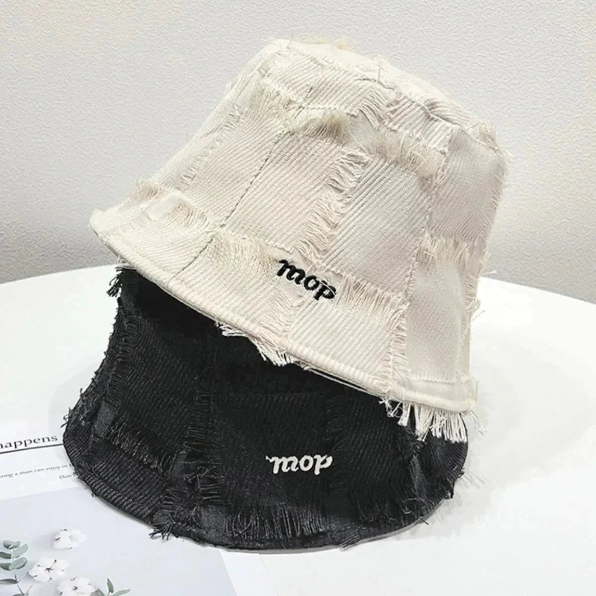 Frayed Edge Bucket Hat - VILLA FASHION