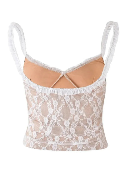 Frill Bow Lace Cami - VILLA FASHION