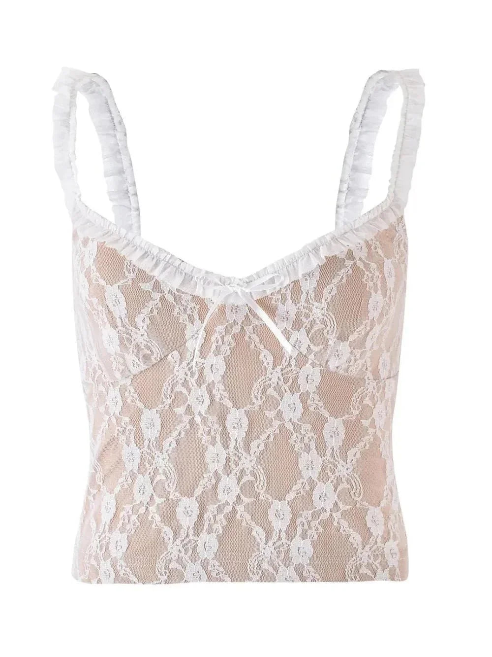Frill Bow Lace Cami - VILLA FASHION