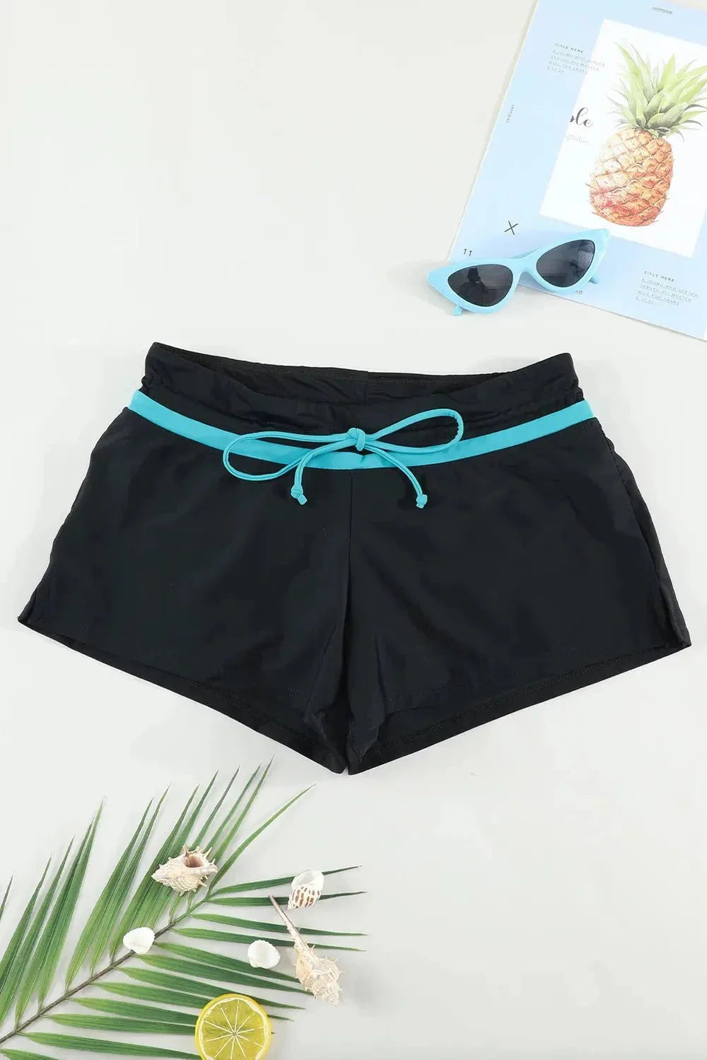 Full Size Drawstring Swim Shorts - VILLA FASHION