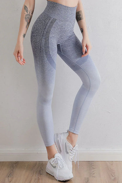 Gradient High Waist Sports Leggings - VILLA FASHION