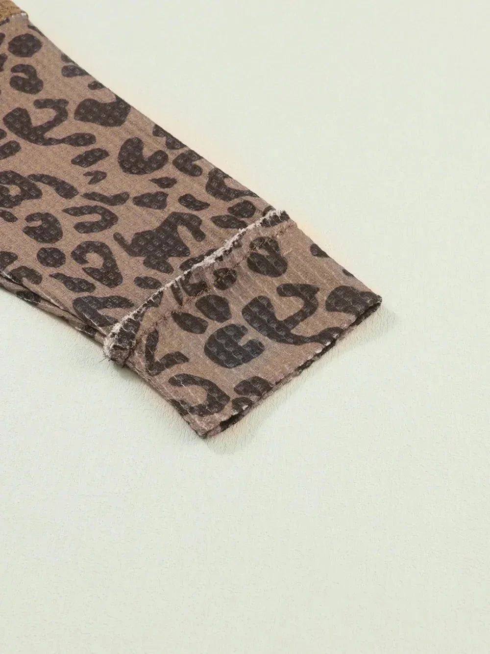 Half Button Leopard Collared Neck Blouse - VILLA FASHION