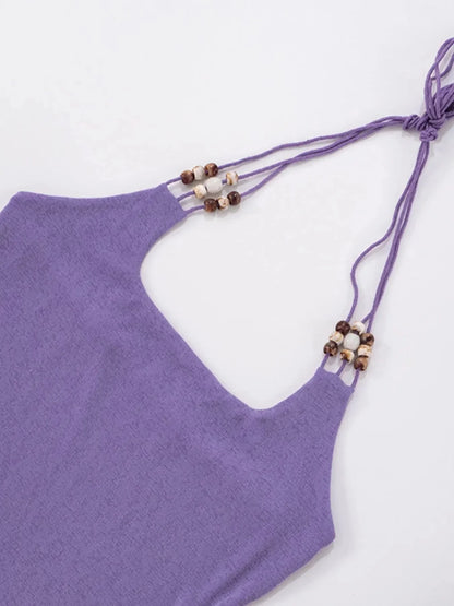 Halter Neck Bodycon Cami Dress - VILLA FASHION