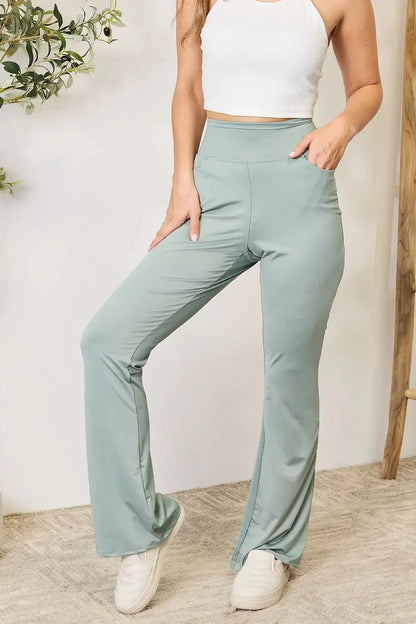 Heimish Full Size Wide Waistband Sports Pants - VILLA FASHION