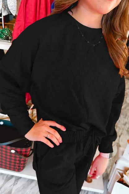 High - Low Round Neck Top and Pants Set - VILLA FASHION