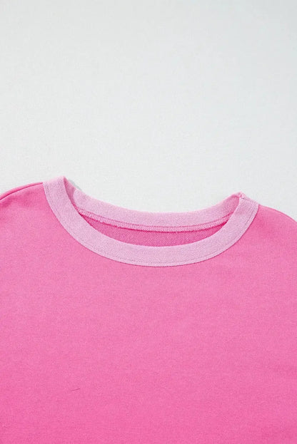 High - Low Round Neck Top and Shorts Set - VILLA FASHION