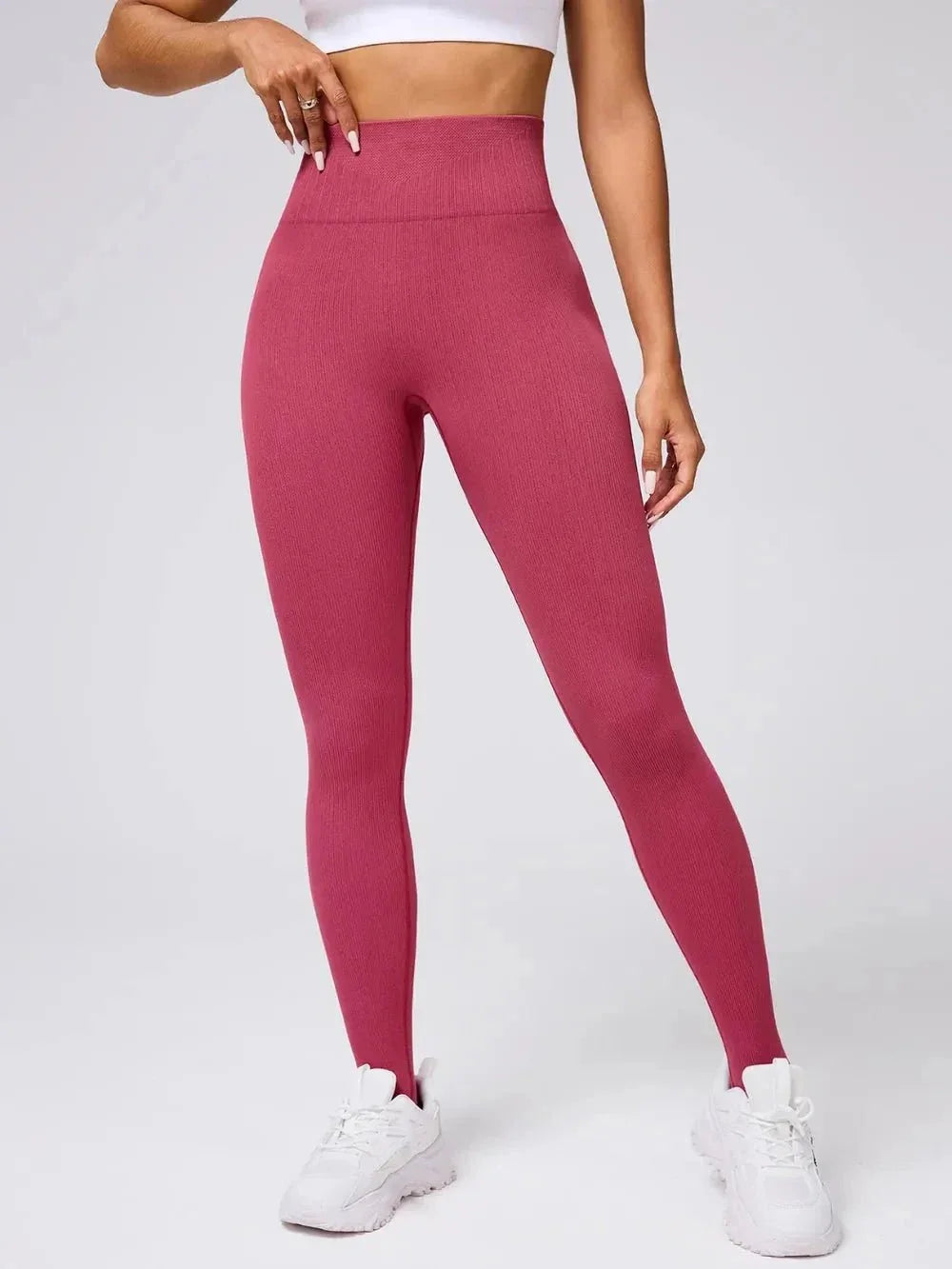 High Waist Stirrup Active Leggings - VILLA FASHION