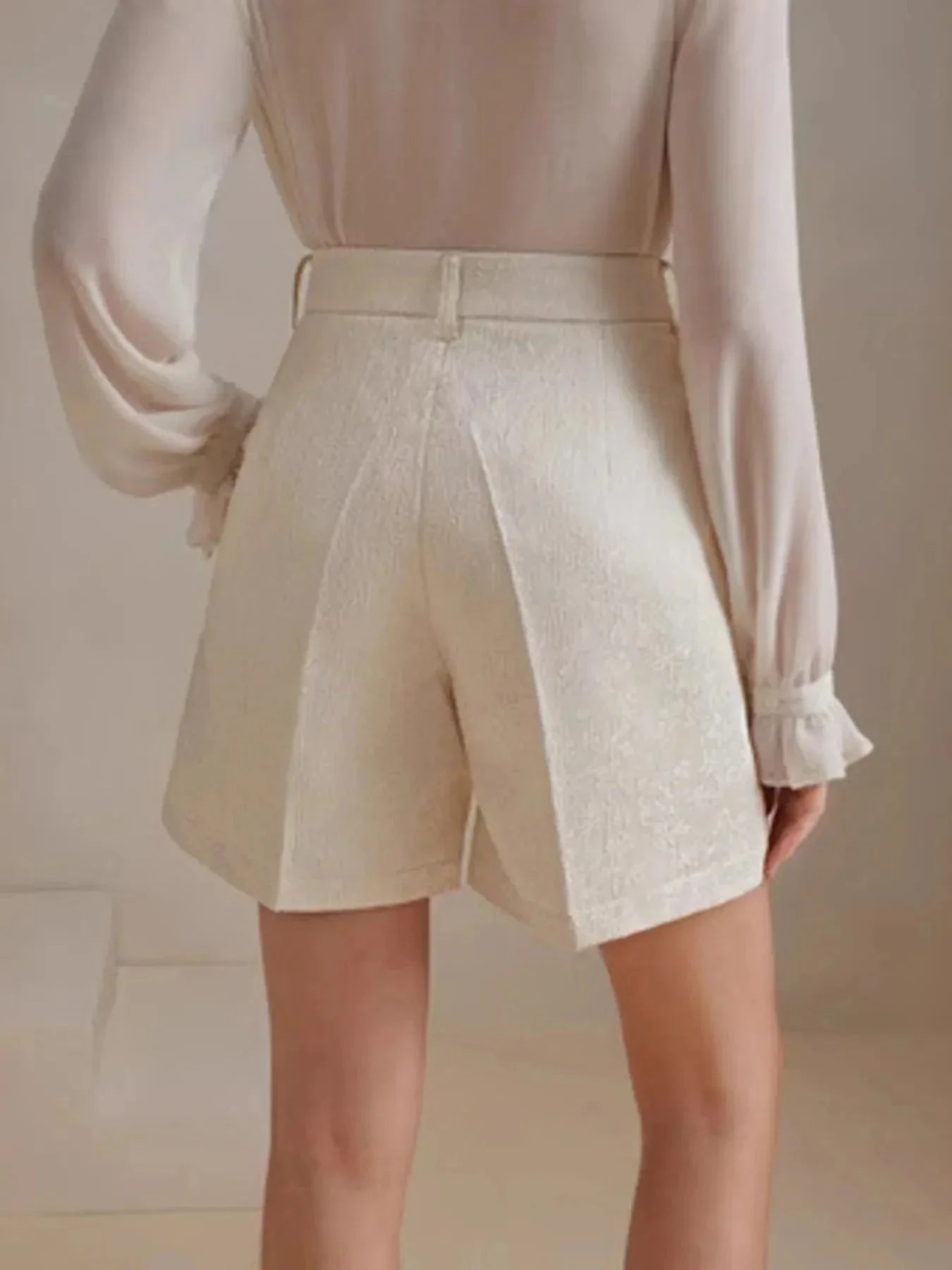 High - Waist Textured Shorts - VILLA FASHION