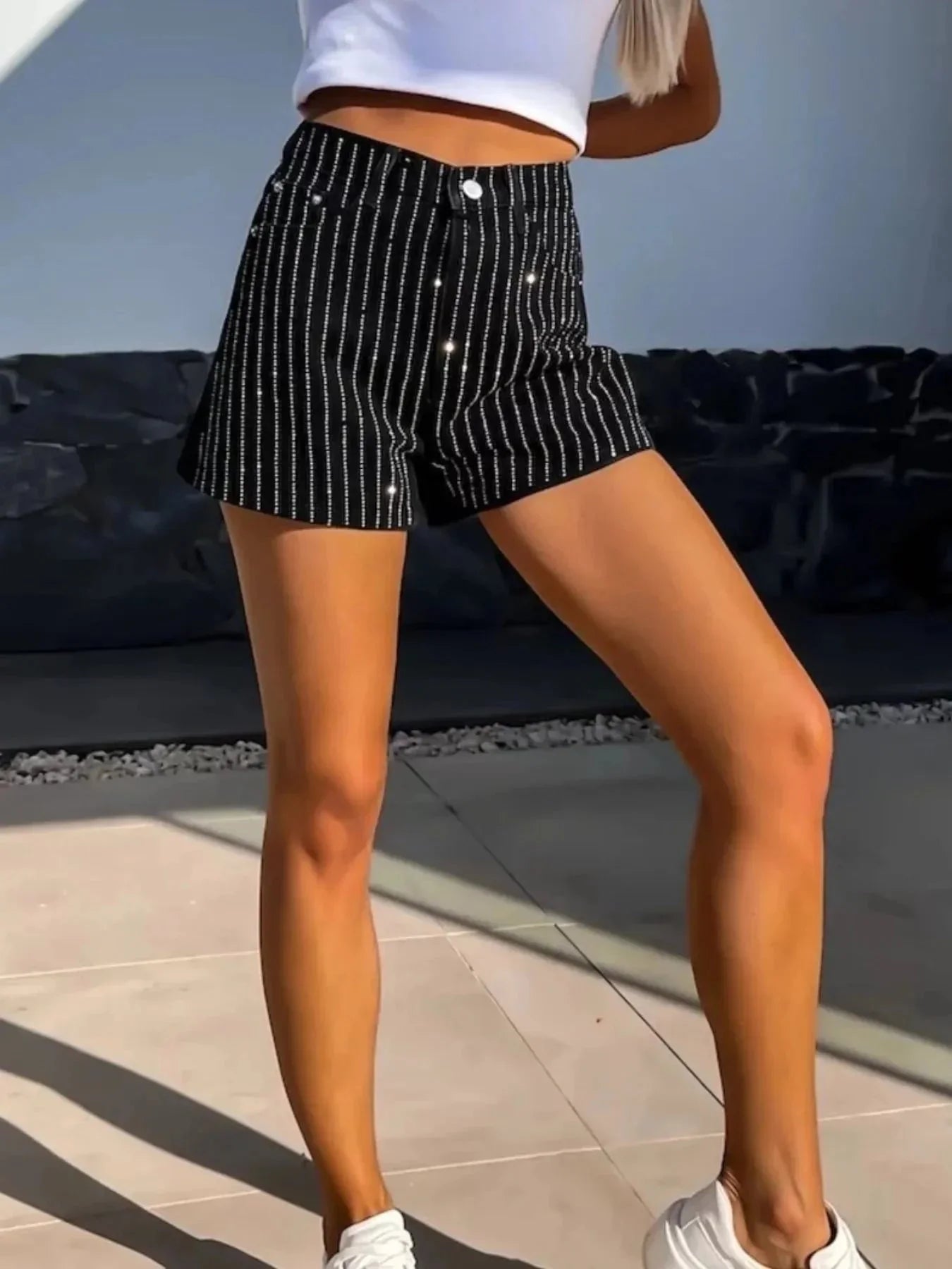 High Waist Wash Denim Shorts - VILLA FASHION