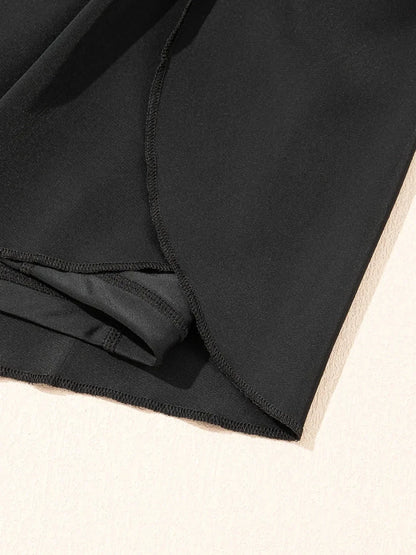 High Waisted Drawstring Swim Shorts - VILLA FASHION